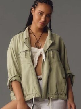 Anthropologie Pilcro Tidal Utility Cropped Jacket